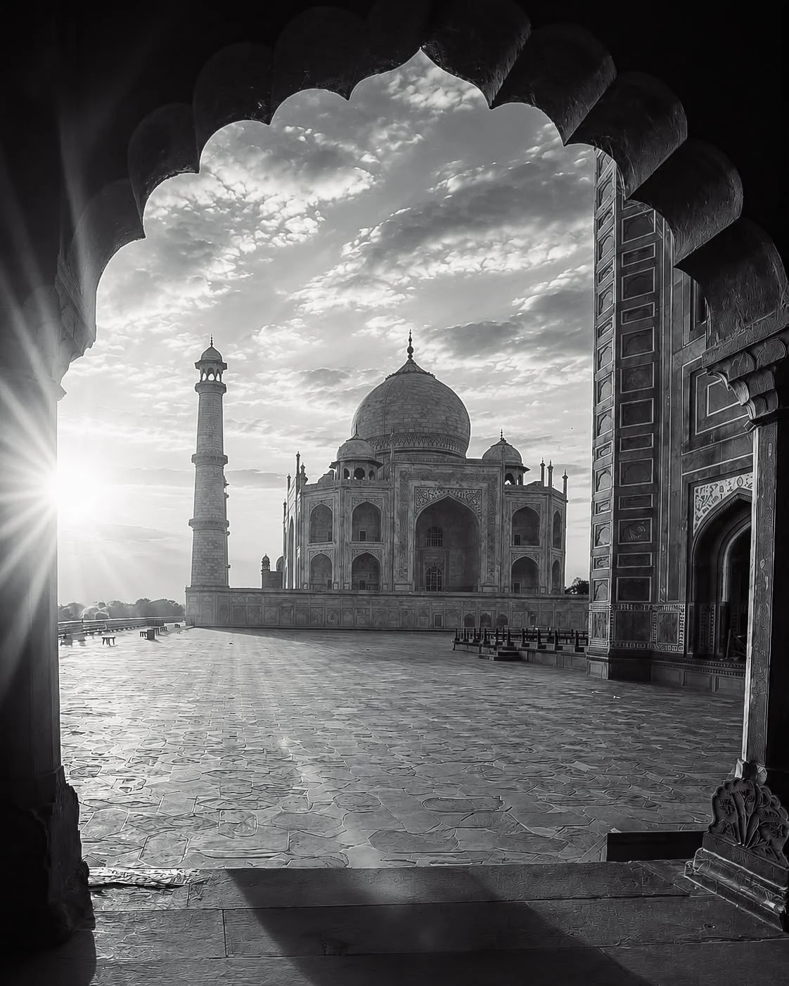 The Taj through a Mughal arch